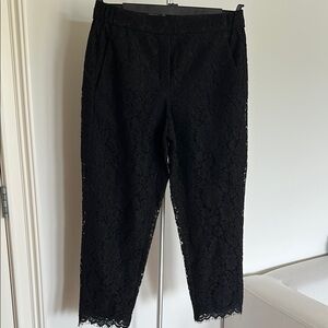 J. Crew Black Lace Cropped Pants